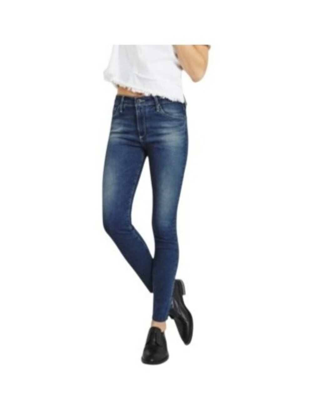 AG Adriano Goldschmied Farrah Skinny Crop Jeans High-Rise Stretch Denim Size 31R